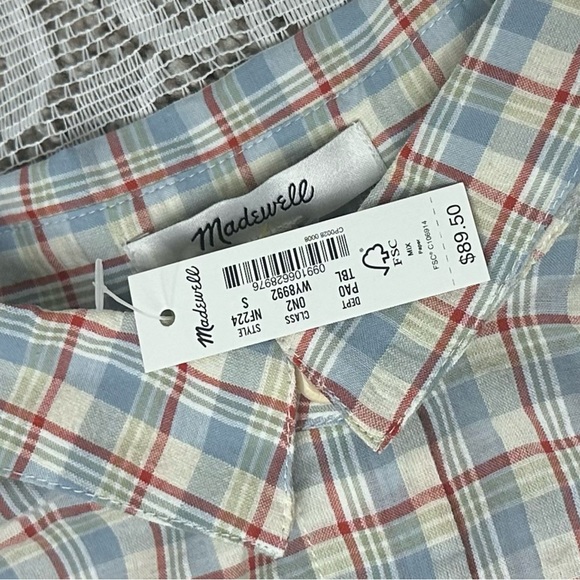 NWT Madewell plaid top - Picture 5 of 5